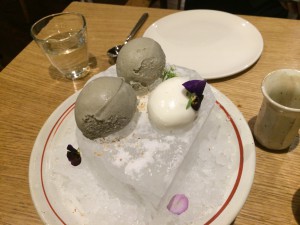 Black sesame and coconut ice cream